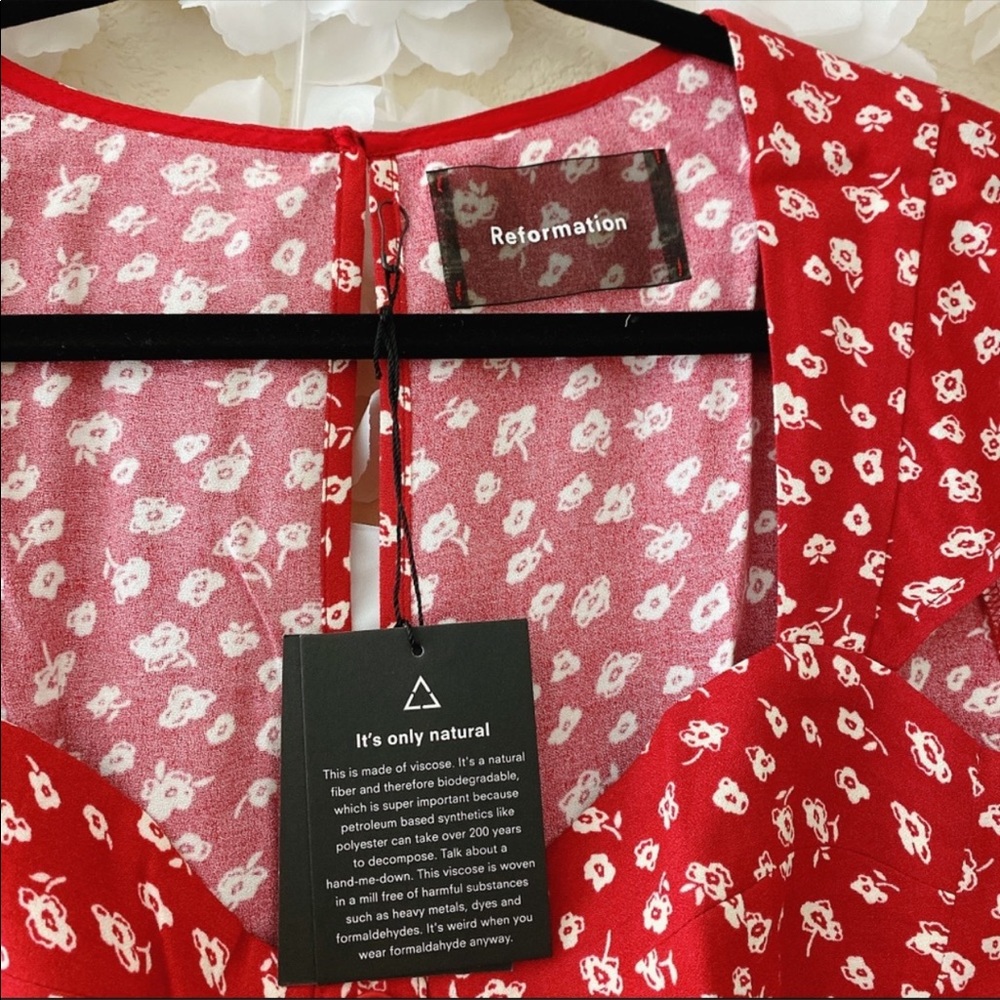 REFORMATION Cheri Minidress. Red - Picture 6 of 7